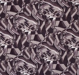 Úplet geometrický vzor hnědá/černá/béžová