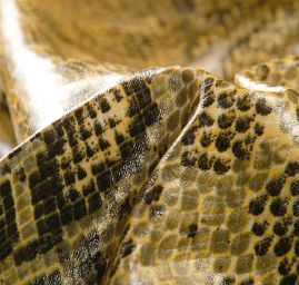 Imitace hadí kůže zelenožlutá II. jakost