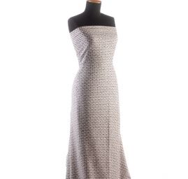 Kostýmová látka plastický vzor růžová/modrá