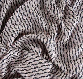 Kostýmová látka plastický vzor růžová/modrá