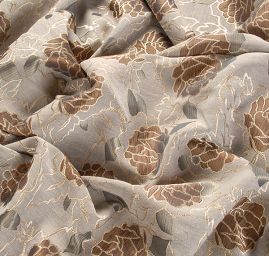 Žakárová tkanina motiv velké květy