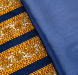 Pružný satén tm. modrý II. jakost vhodný na podšívku