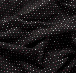 Vlna směs žakár drobný vzor černá