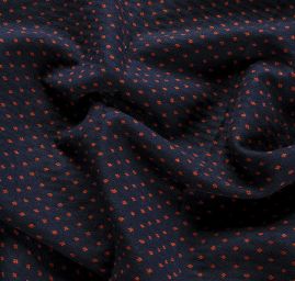 Vlna směs žakár drobný vzor tm.modrá