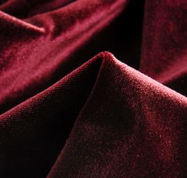 Samet pružný velur vínově červený