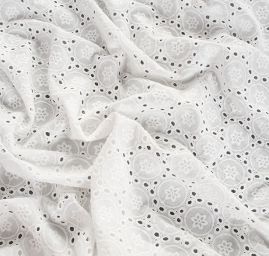 Krajka madeira květinový vzor slonová kost