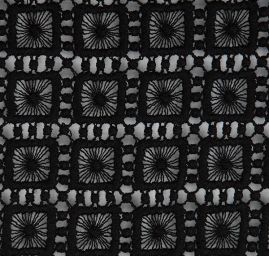 Krajka hrubá geometrický vzor čtverec černá