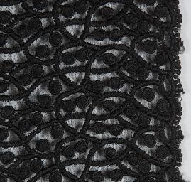 Krajka tylová plastický vzor puntíků černá
