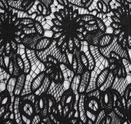 Krajka hrubá velký květ černá