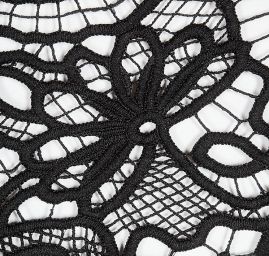 Krajka hrubá velký květ černá