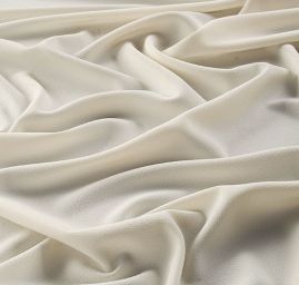 Krepdešín oboustranně pružný těžší smetanový