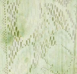 Šifon plise krajková aplikace s batikou pastel zelený