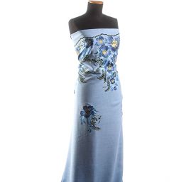 Ramie výšivka modrá