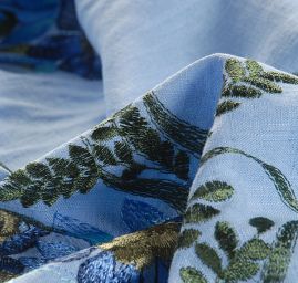 Ramie výšivka modrá