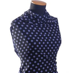 Šifon vzor puntík levadnulová/černá velký