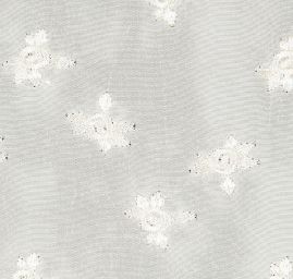 Vyšívaný taft drobný květinový vzor slonová kost