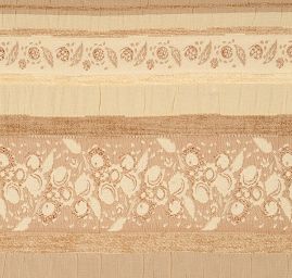 Krešovaný taft žakárový vzor pastel žlutá/béžová