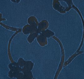 Taft žakár hladký jemný květinový vzor modro/černý