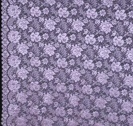 Tylová krajka  květinový motiv v barvě lila