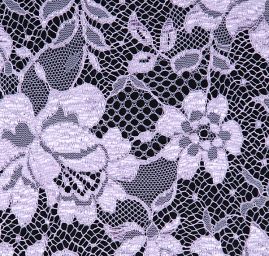 Tylová krajka  květinový motiv v barvě lila