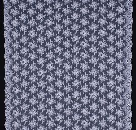 Efektní krajka výšivka/korálky motiv květy bílá