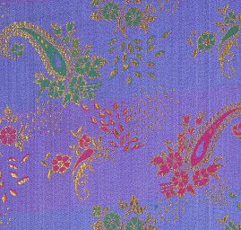 Látka brokát orientální motiv fialová