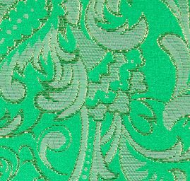 Brokát paisley motiv zeleno/zlatý