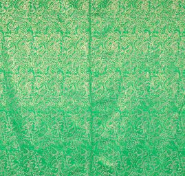 Brokát paisley motiv zeleno/zlatý