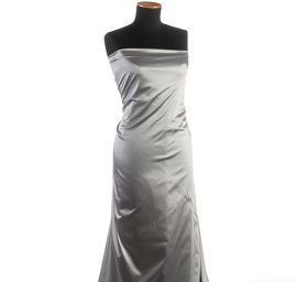 Satén pružný světle šedé barvy