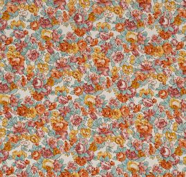 Jemná pružná látka květinový motiv tyrkysová/smetana