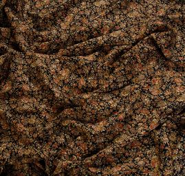 Jemná pružná látka květinový motiv hnědá/tm.modrá