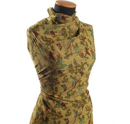 Bavlněná látka vzor batika/motýlci zelená