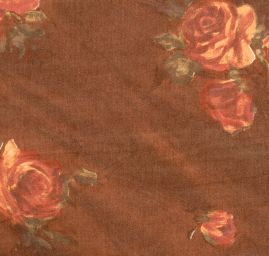 Úplet jemná pletenina vzor růže v hnědé