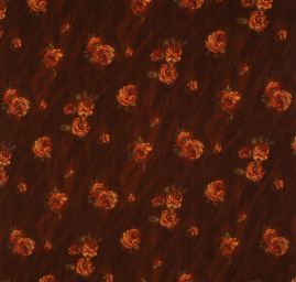 Úplet jemná pletenina vzor růže v hnědé