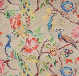 Žakárová látka digitální tisk páv