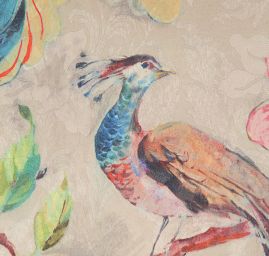 Žakárová látka digitální tisk páv