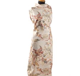 Žakárová látka digitální tisk papoušek