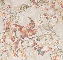 Žakárová látka digitální tisk papoušek