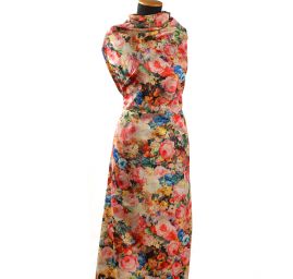 Žakárová látka digitální tisk růže