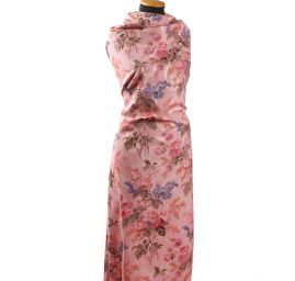 Žakárová látka digitální tisk květy