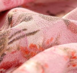 Žakárová látka digitální tisk květy