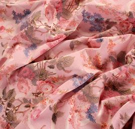 Žakárová látka digitální tisk květy