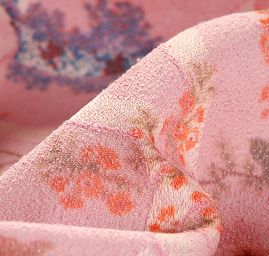 Žakárová látka digitální tisk květy