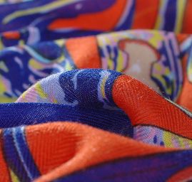 Šatka oranžová / modrá