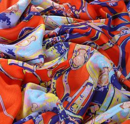 Šatka oranžová / modrá