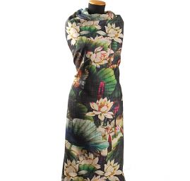 Imitace buretu digitální tisk motiv leknínu a vážky