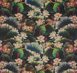 Imitace buretu digitální tisk motiv leknínu a vážky