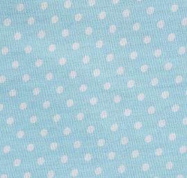 Bavlněné plátno bílý puntík sv.modrý podklad II.jakost