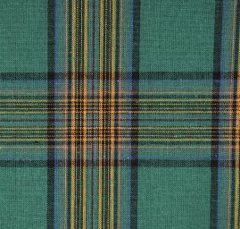 Len pružný košilový vzor tartan zlený