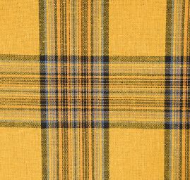 Len pružný jemný vzor tartan okrový